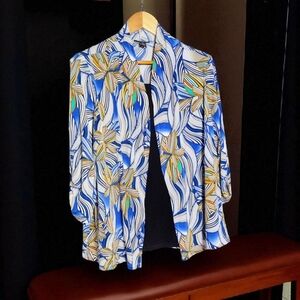 Vintage Bydesign XL Blouse Multi Color W Built In Black Shell